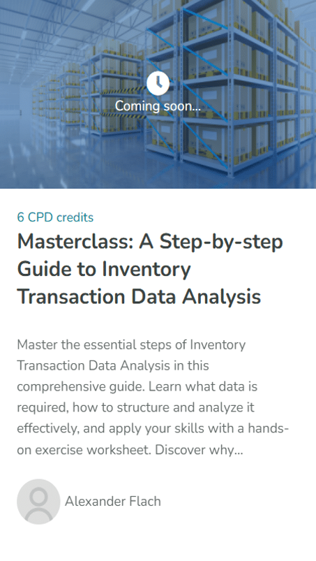 Masterclass - A Step-by-step Guide to Inventory Transaction Data Analysis